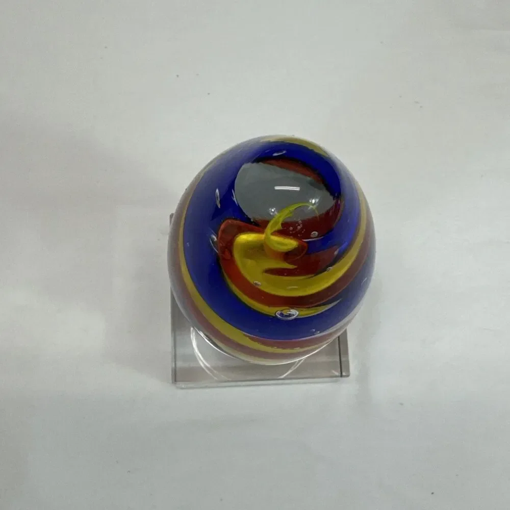 Color Spiral Art Glass Paperweight Award Desk Decor Hand Blown Glass Art